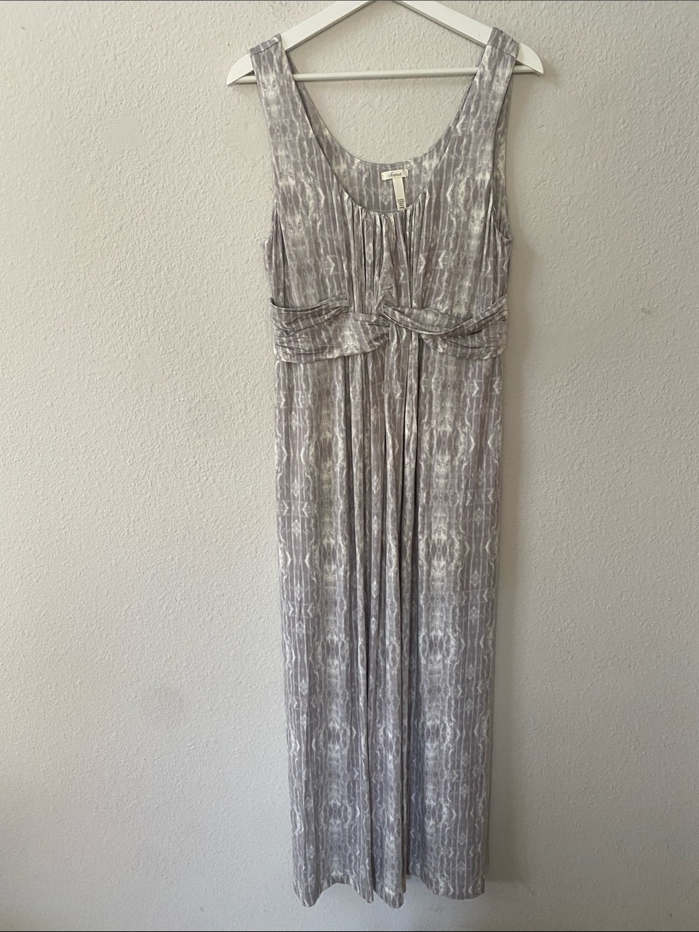 Soma Gray Printed Sleeveless Maxi Dress large
